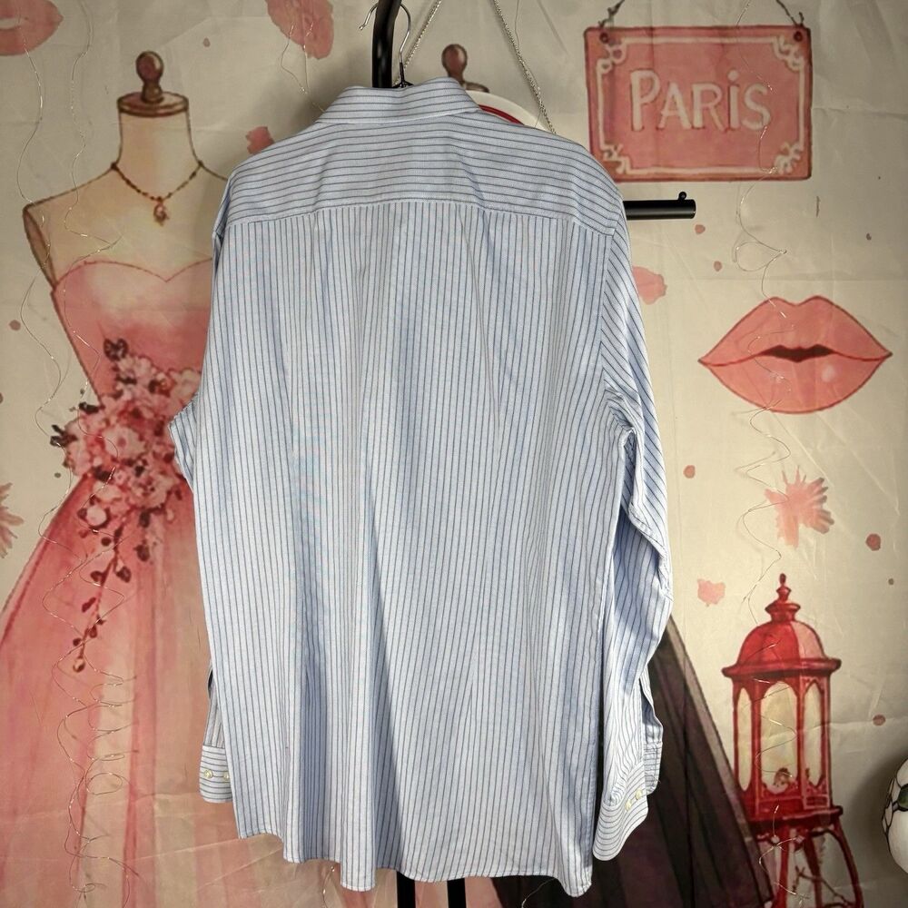 Hugo Boss Men's Striped Long Sleeve Button Up Dress Shirt Size 17–34/35 - Picture 6 of 11